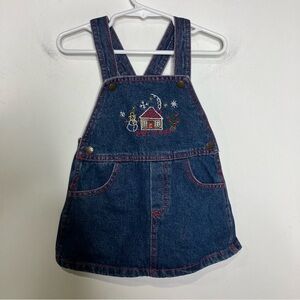 Vintage guess denim jumper Christmas winter scene size 12 mo 100% cotton